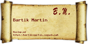 Bartik Martin névjegykártya
